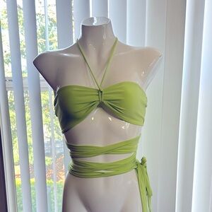 Lime Green Wrap Bikini Set